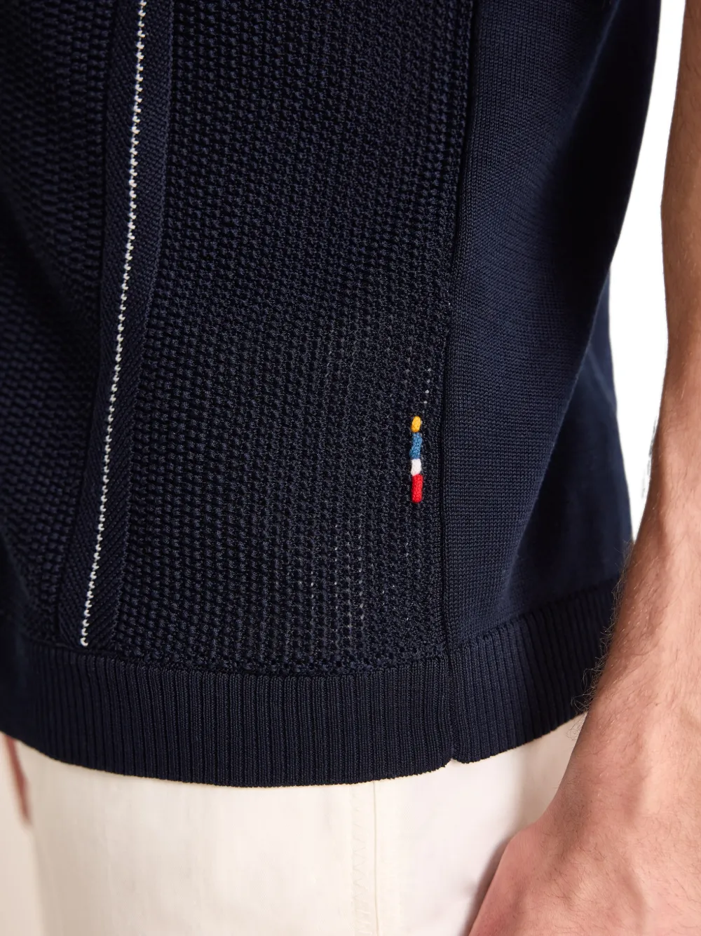 Orlebar Brown Roddy overhemd met chevron-streep Blauw