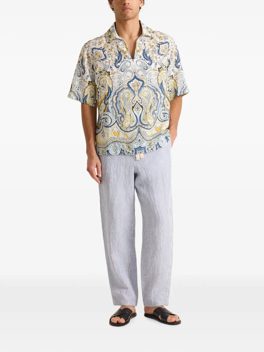 Orlebar Brown Vincent blouse met paisley-print Beige