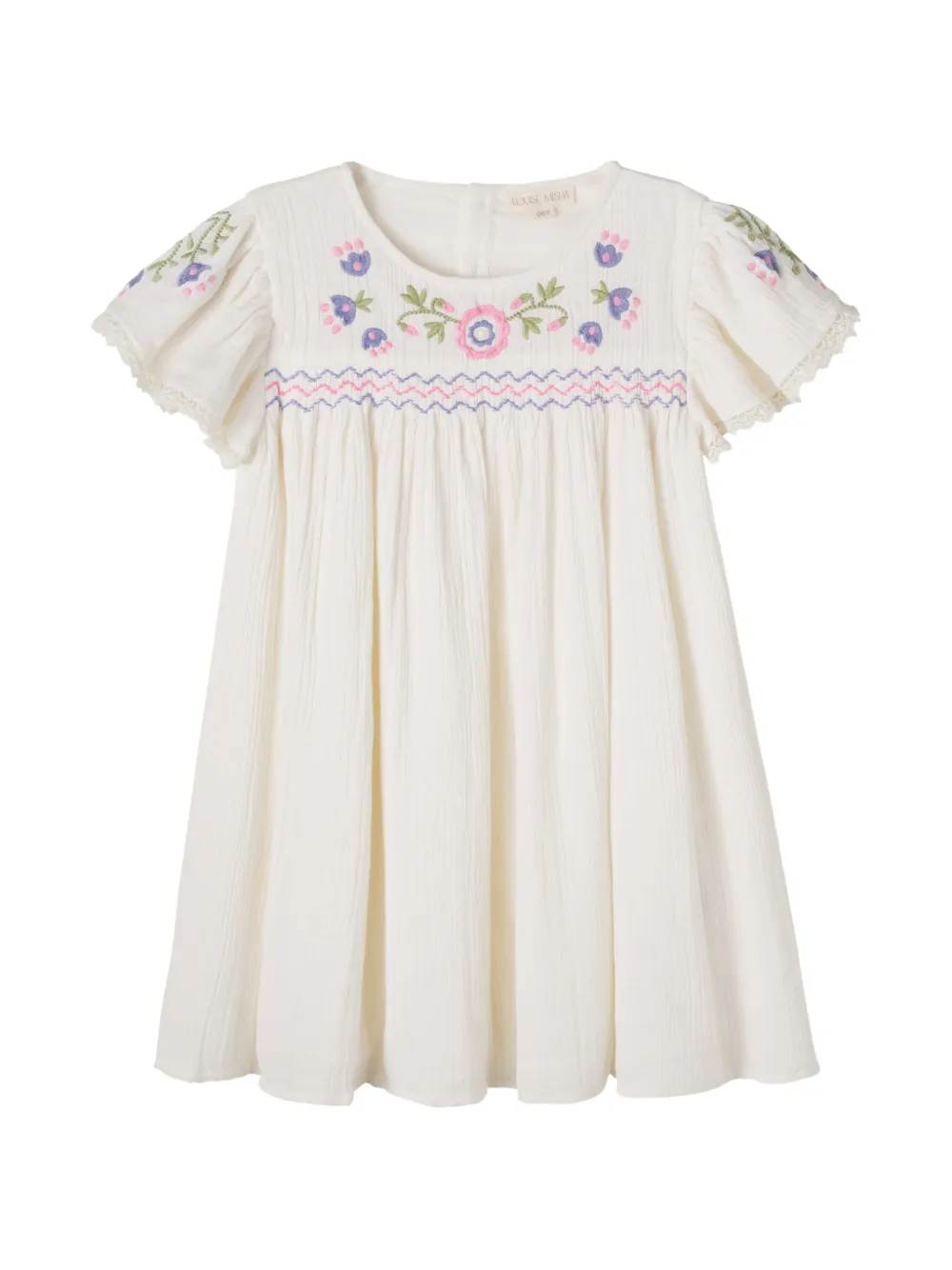 LOUISE MISHA KIDS Ana floral-embroidered dress - Toni neutri