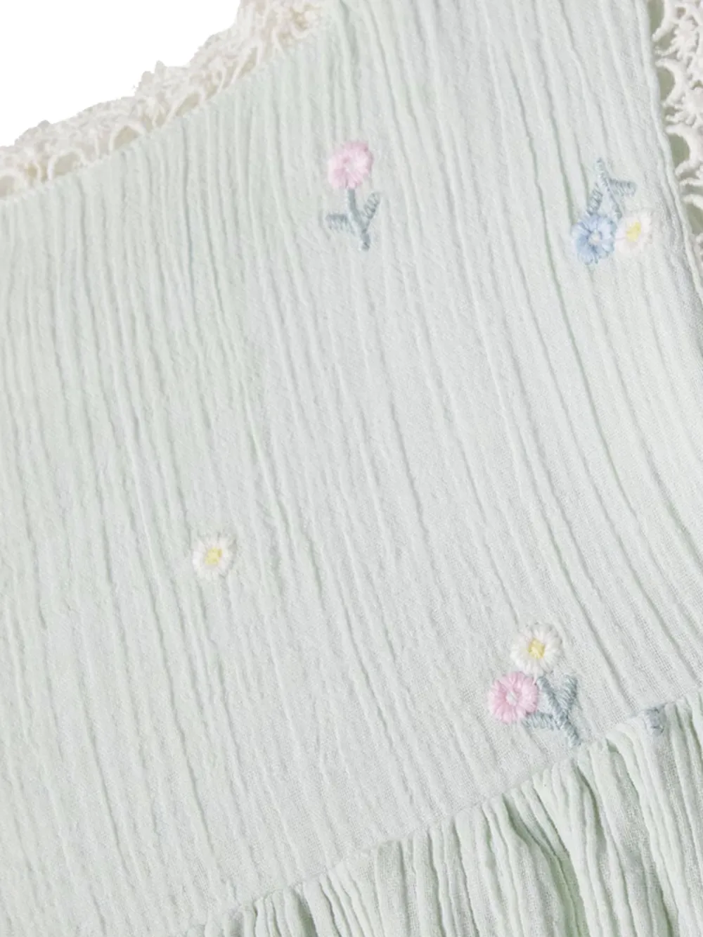 LOUISE MISHA KIDS Aloisa jurk met geborduurde bloemen afwerking Groen