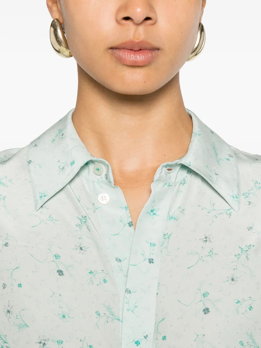 Victoria Beckham blouse met bloemenprint Blauw