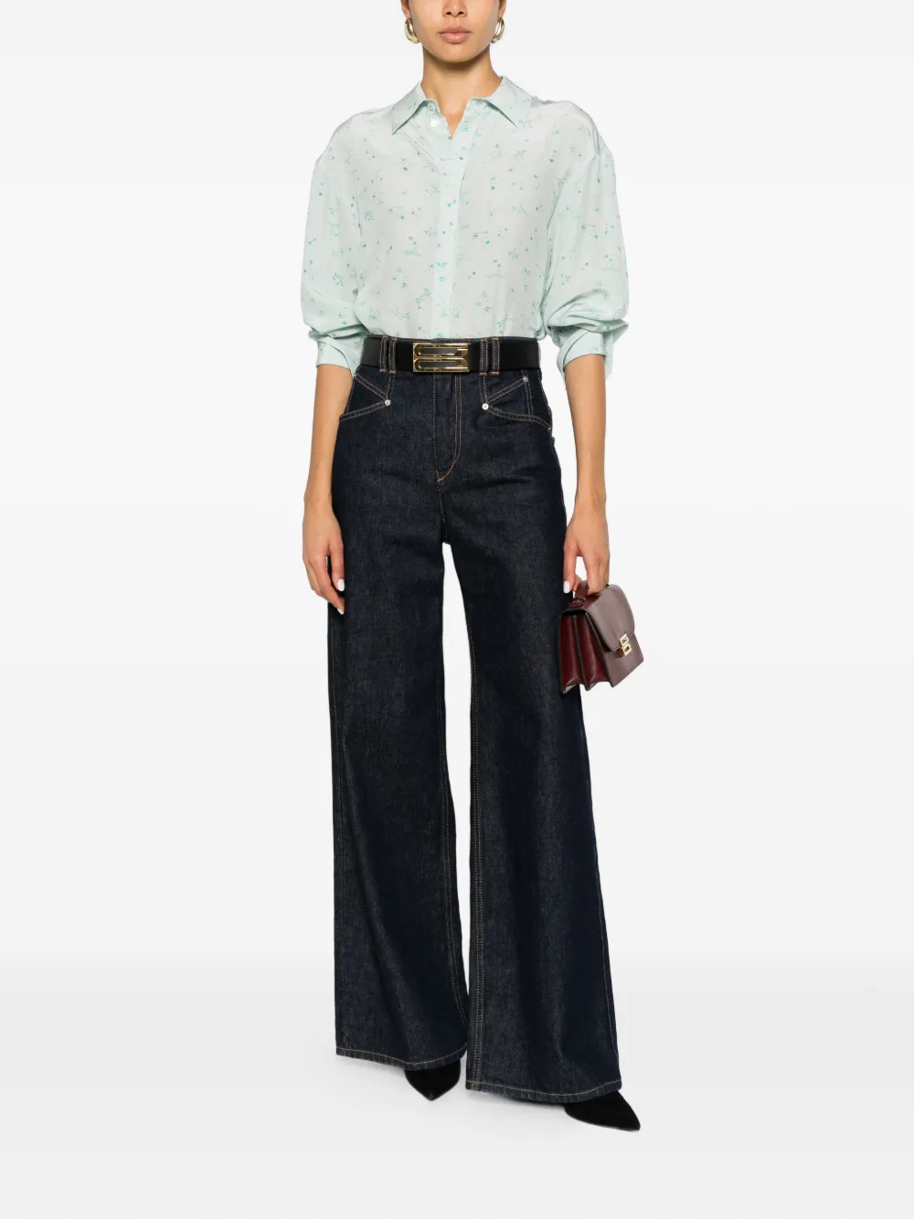 Victoria Beckham blouse met bloemenprint Blauw