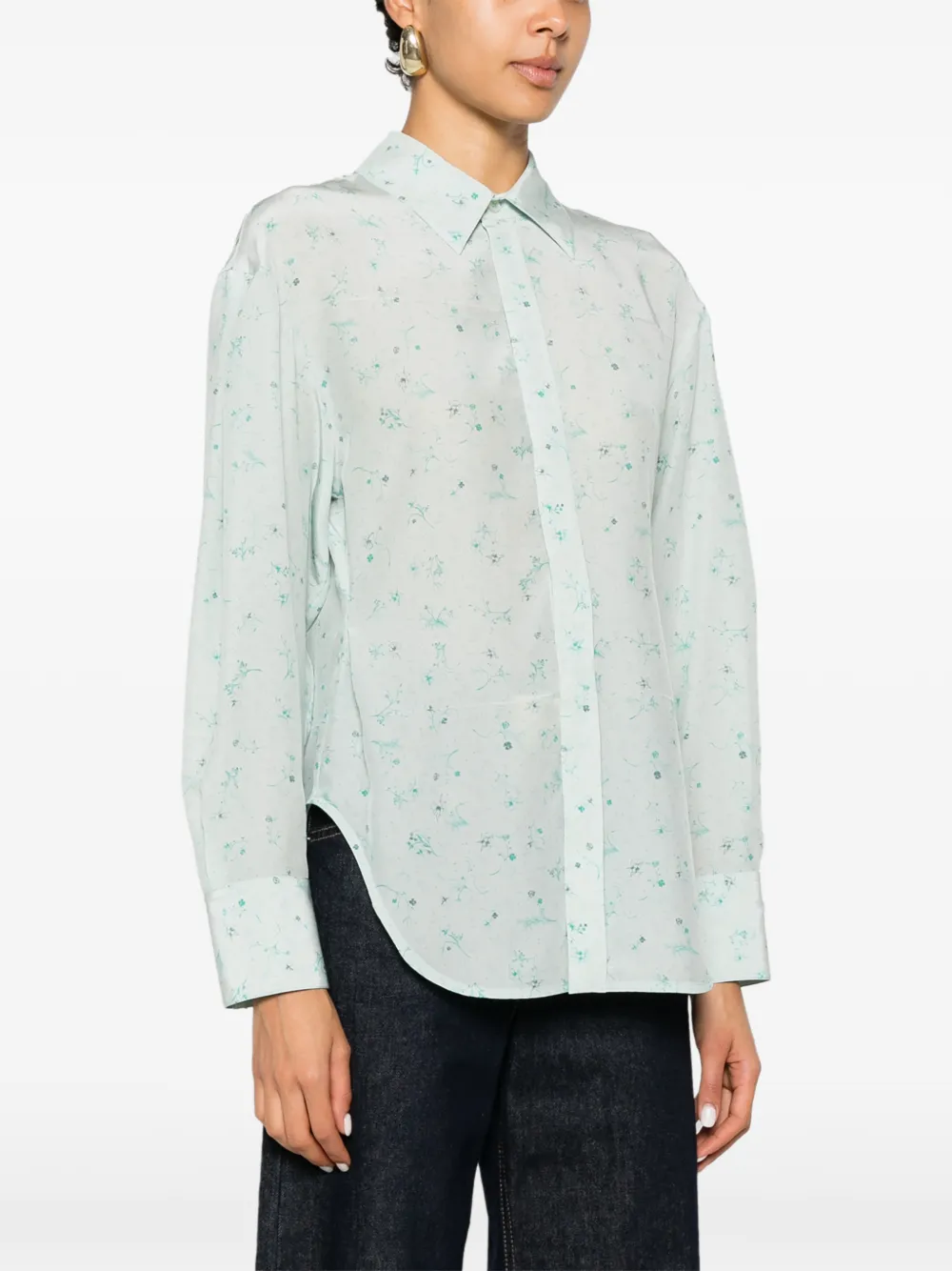 Victoria Beckham blouse met bloemenprint Blauw