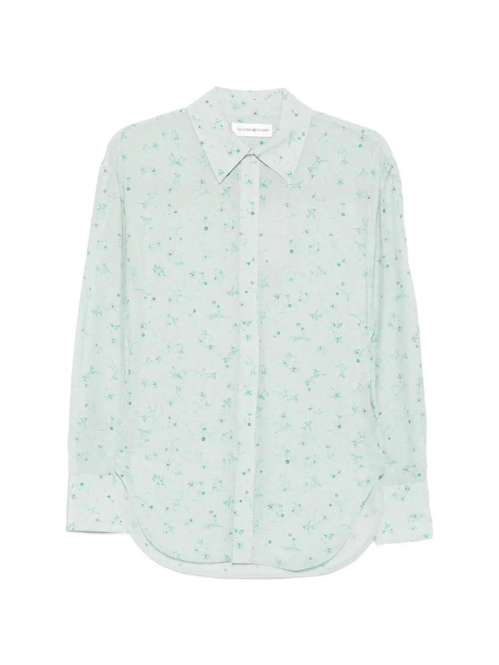 Victoria Beckham floral-print long-sleeve shirt - Blu