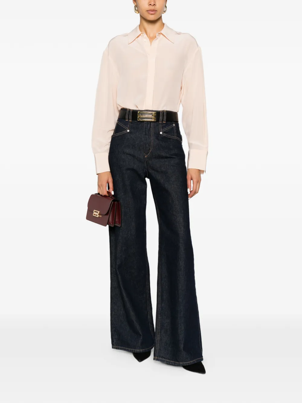 Victoria Beckham Doorzichtige blouse Roze