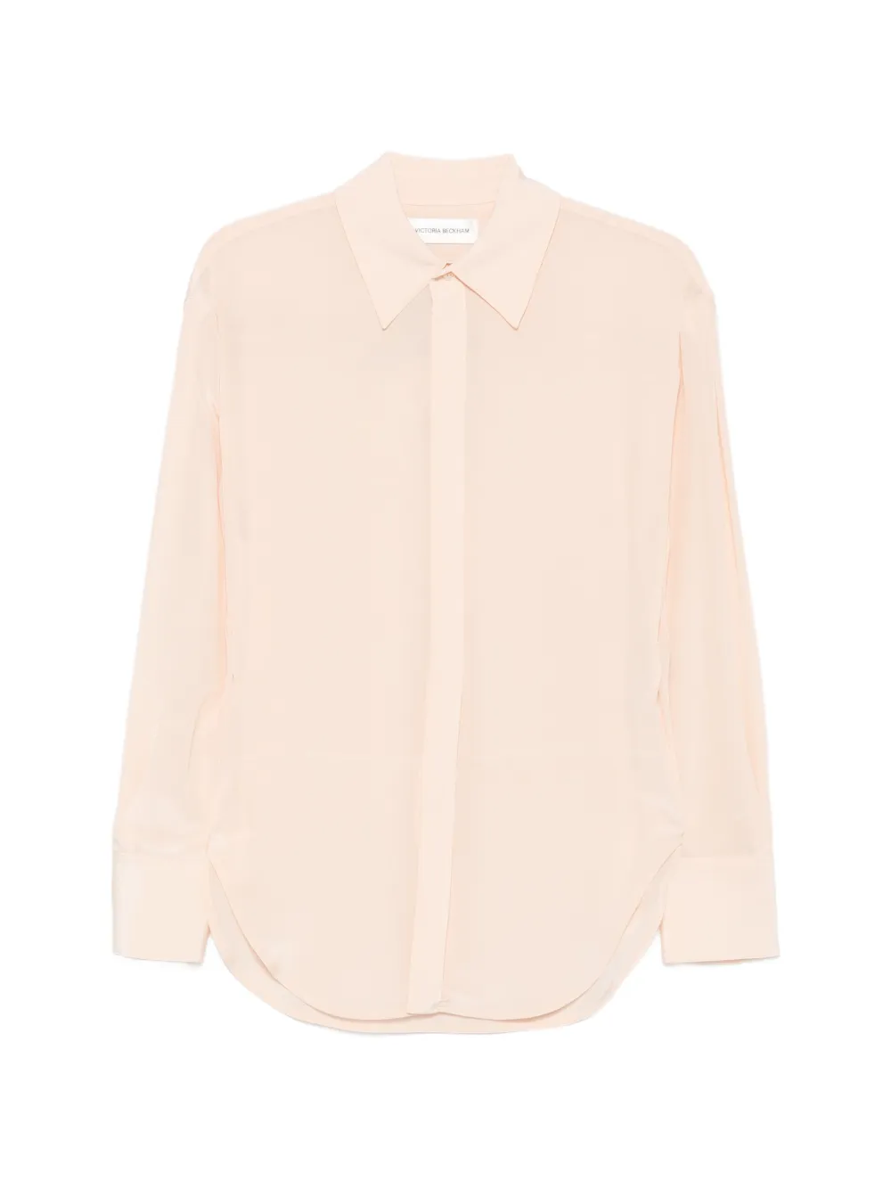 Victoria Beckham sheer long-sleeve shirt - Rosa