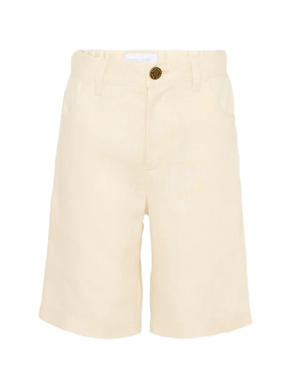 Roberto Cavalli Junior logo cotton shorts - Toni neutri