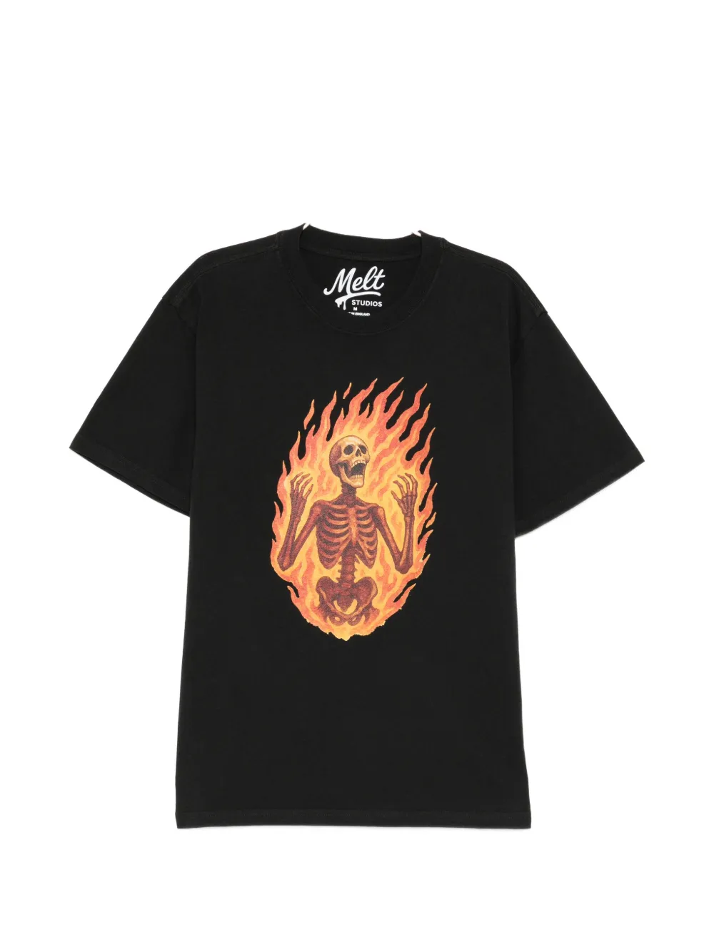 Melt skull-print T-shirt - Schwarz