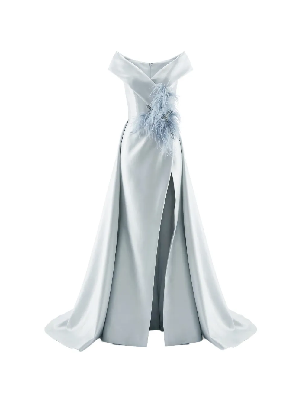 Gattinolli by Marwan feather-embellished gown dress - Silber