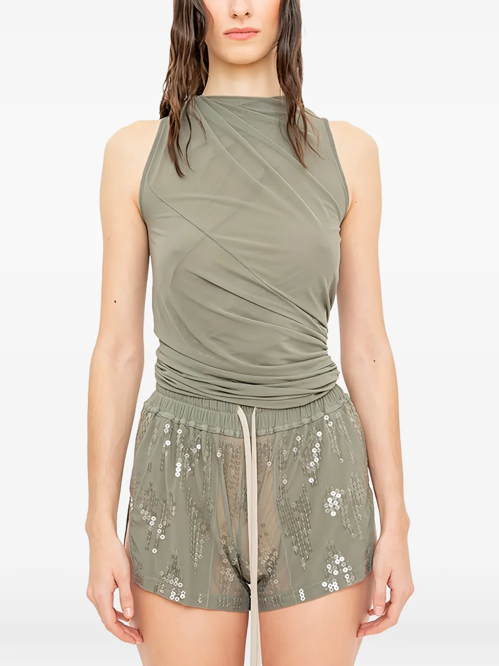 Rick Owens Lilies Top smanicato Luna - Verde