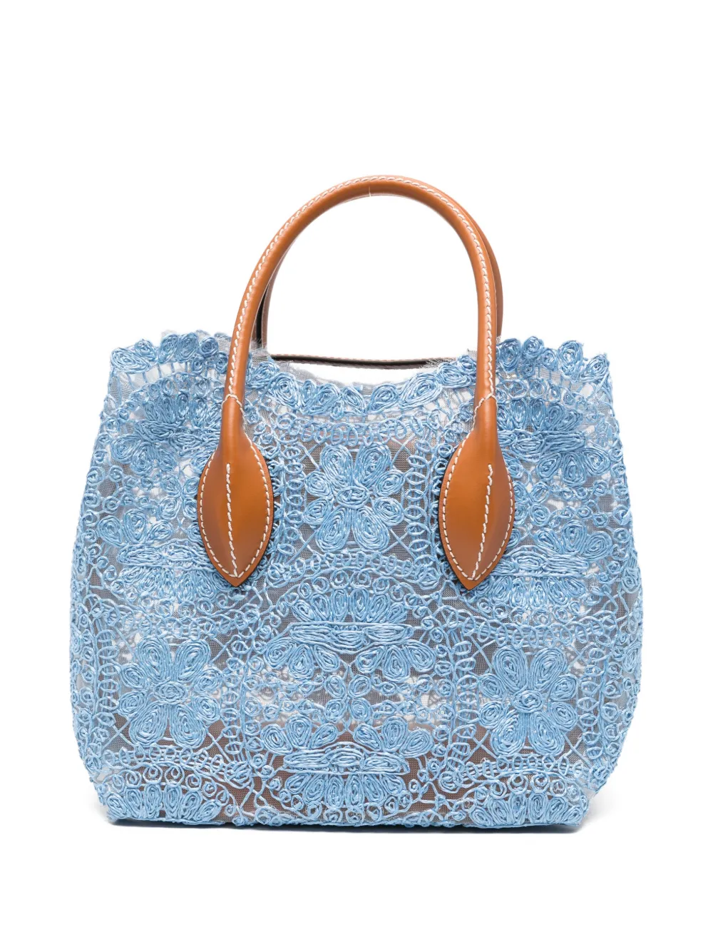Ermanno Scervino Margot lace-overlay tote bag - Blu