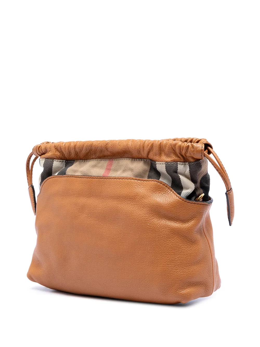  Burberry Pre-owned Sac à Bandoulière Little Crush En Toile Et Cuir De Veau à Motif House Check (2000-2017) - Marron 