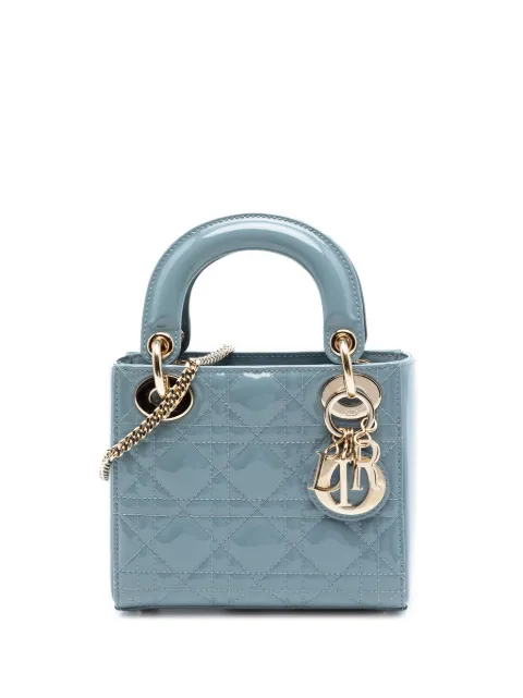 Christian Dior Pre-Owned bolsa satchel Mini Patent Cannage Lady Dior 2022