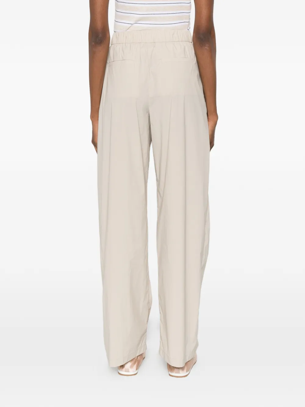 Herno Broek met elastische taille en trekkoord Beige