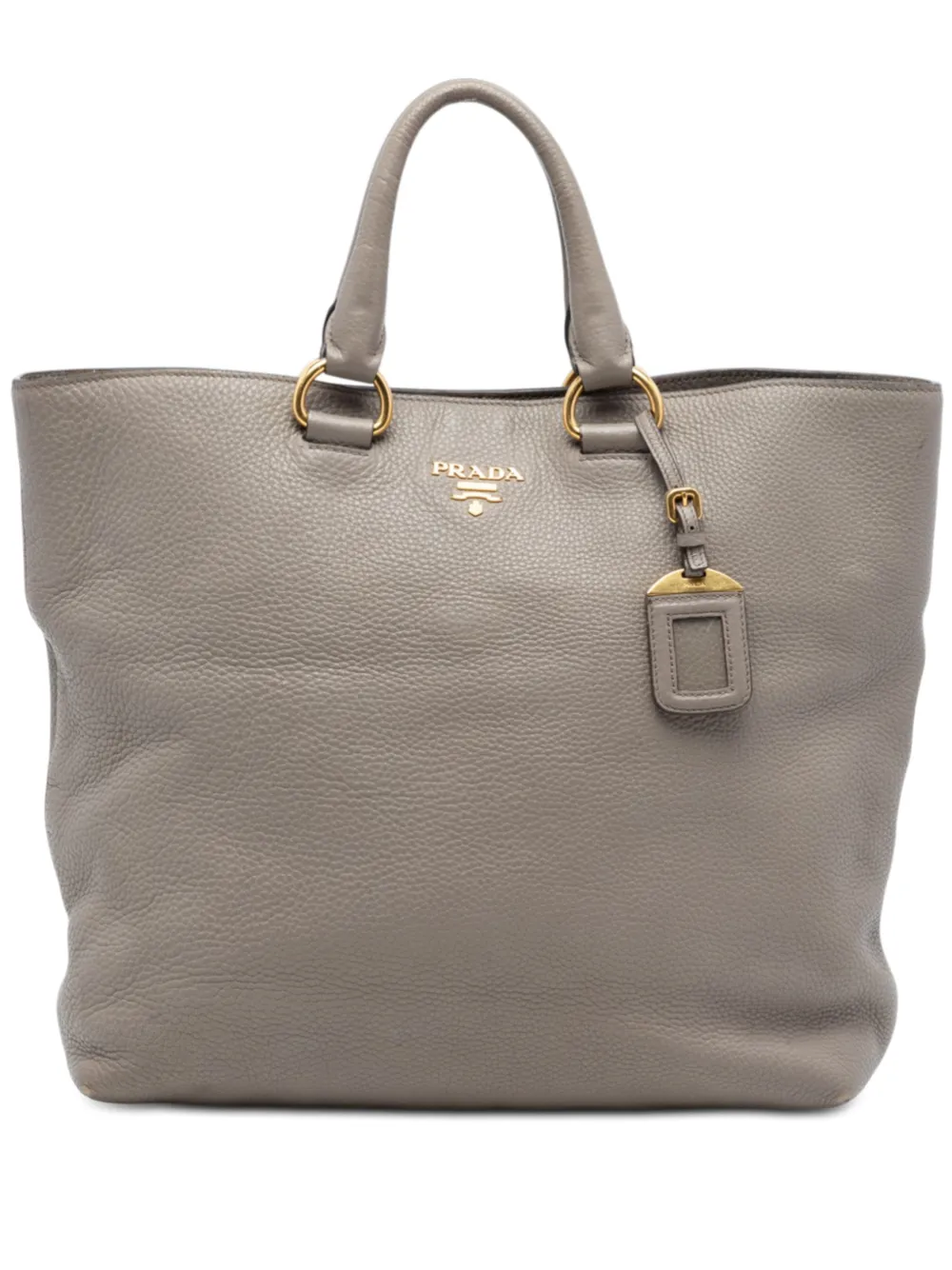 Prada Pre-Owned 2013-2025 Vitello Daino Open Convertible Tote satchel - Grigio