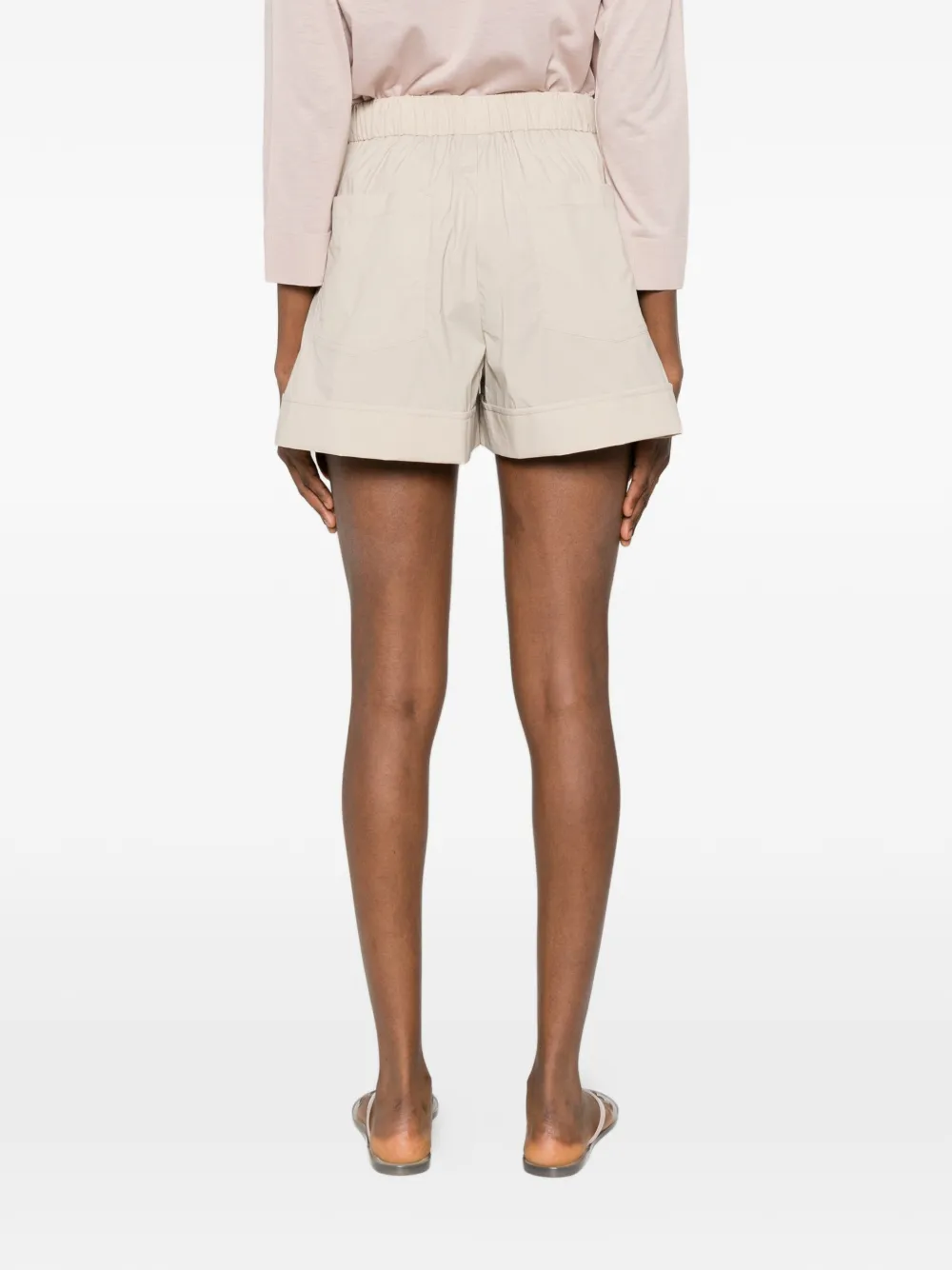 Herno Geplooide shorts met trekkoord Beige