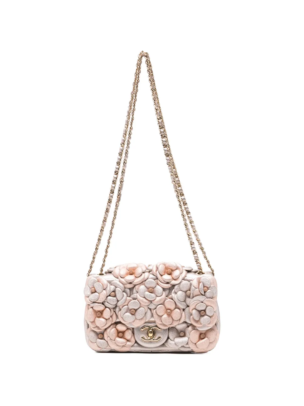 CHANEL Pre-Owned mini Camelia turn-lock cross body bag - Rosa