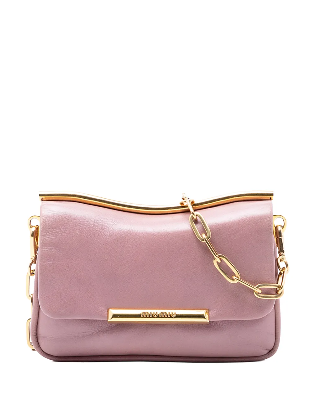 Miu Miu Pre-Owned 2010-2025 Leather Frame Chain crossbody bag - Rosa