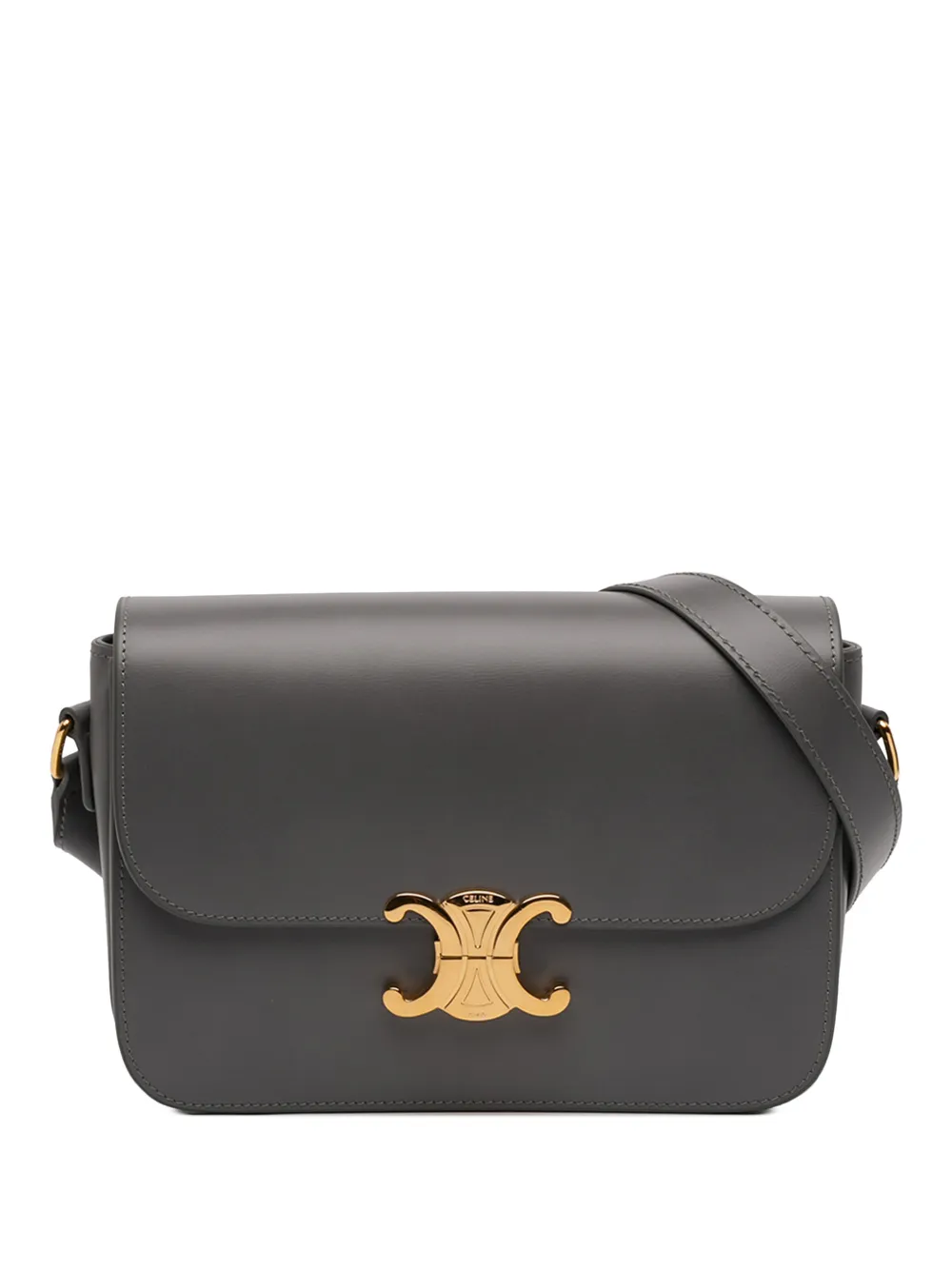 Celine Pre-Owned 2024 Classique Shiny Calfskin Triomphe crossbody bag - Grigio