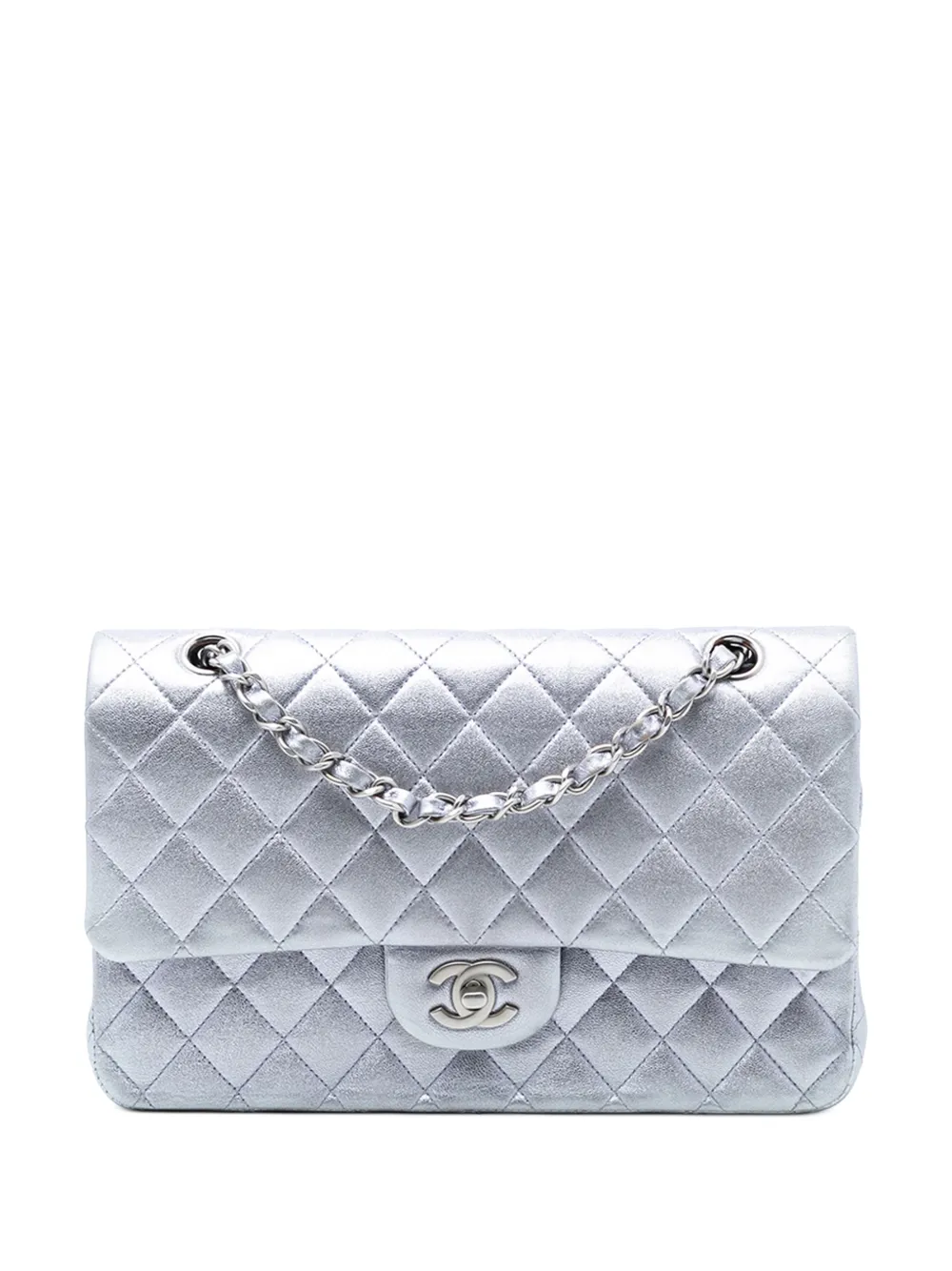 CHANEL Pre-Owned 2010-2011 Medium Classic Metallic Lambskin Double Flap shoulder bag - Silber