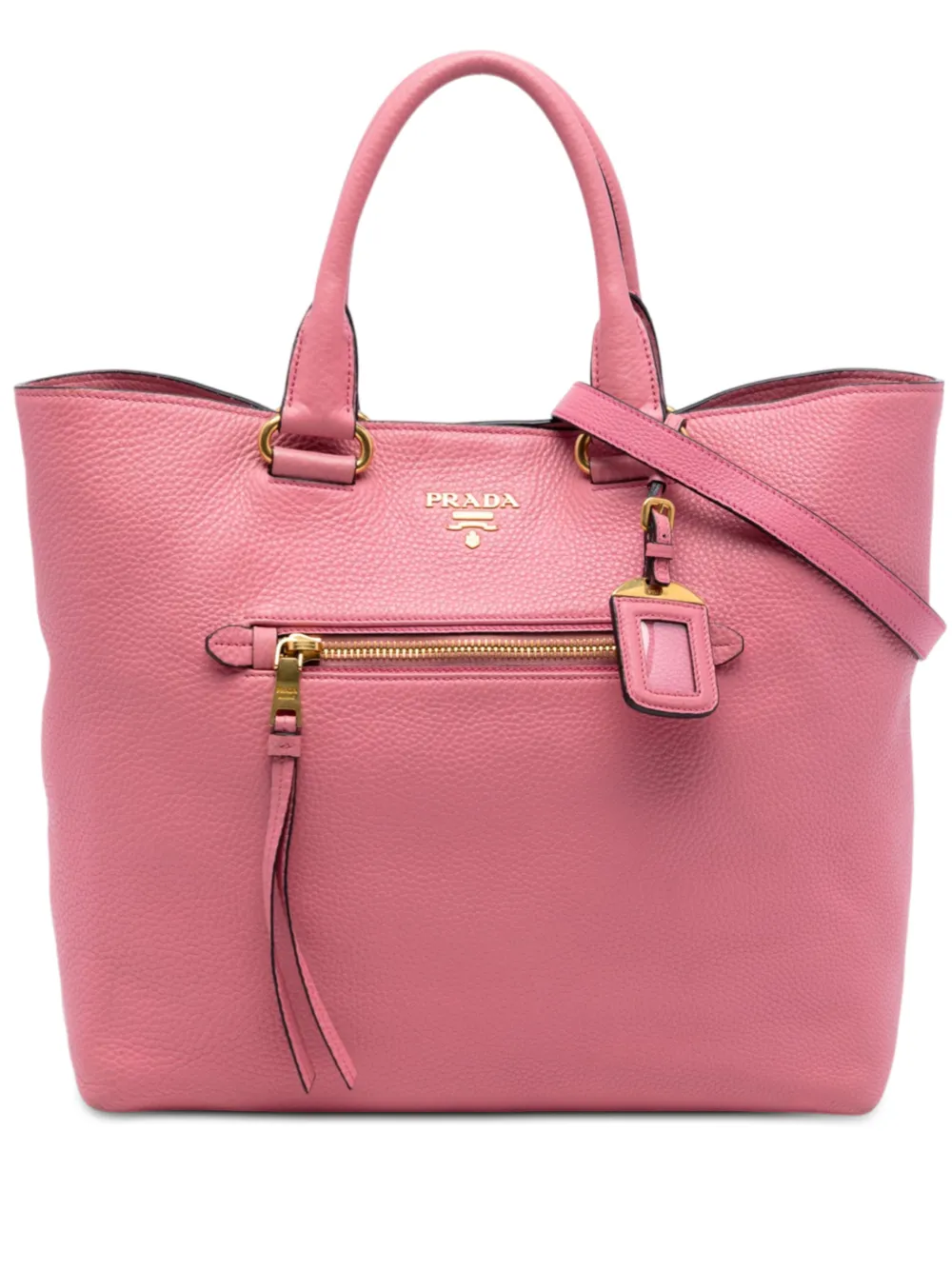 Prada Pre-Owned 2013-2025 Vitello Daino Open Convertible Tote satchel - Rosa