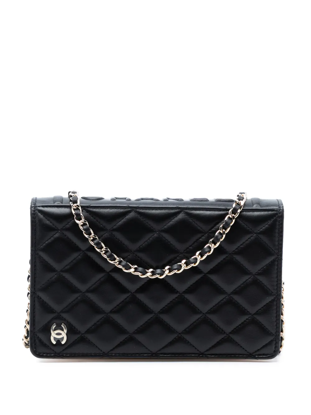 CHANEL Pre-Owned 2021-2025 Quilted Lambskin Book Wallet On Chain crossbody bag - Black
