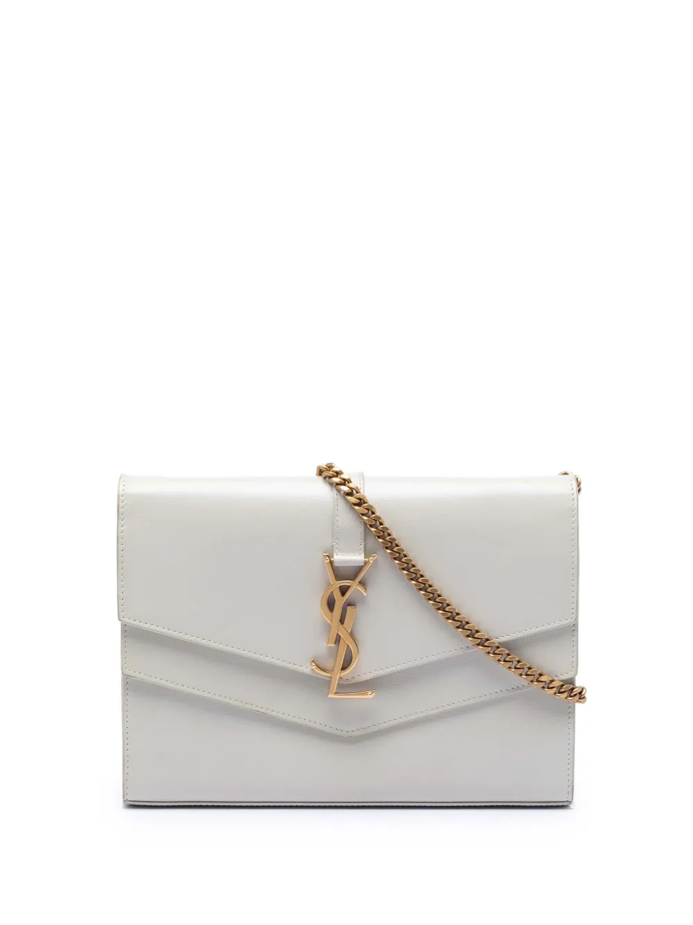 Saint Laurent Pre-Owned 2019 Leather Monogram Sulpice Chain Wallet crossbody bag - Bianco