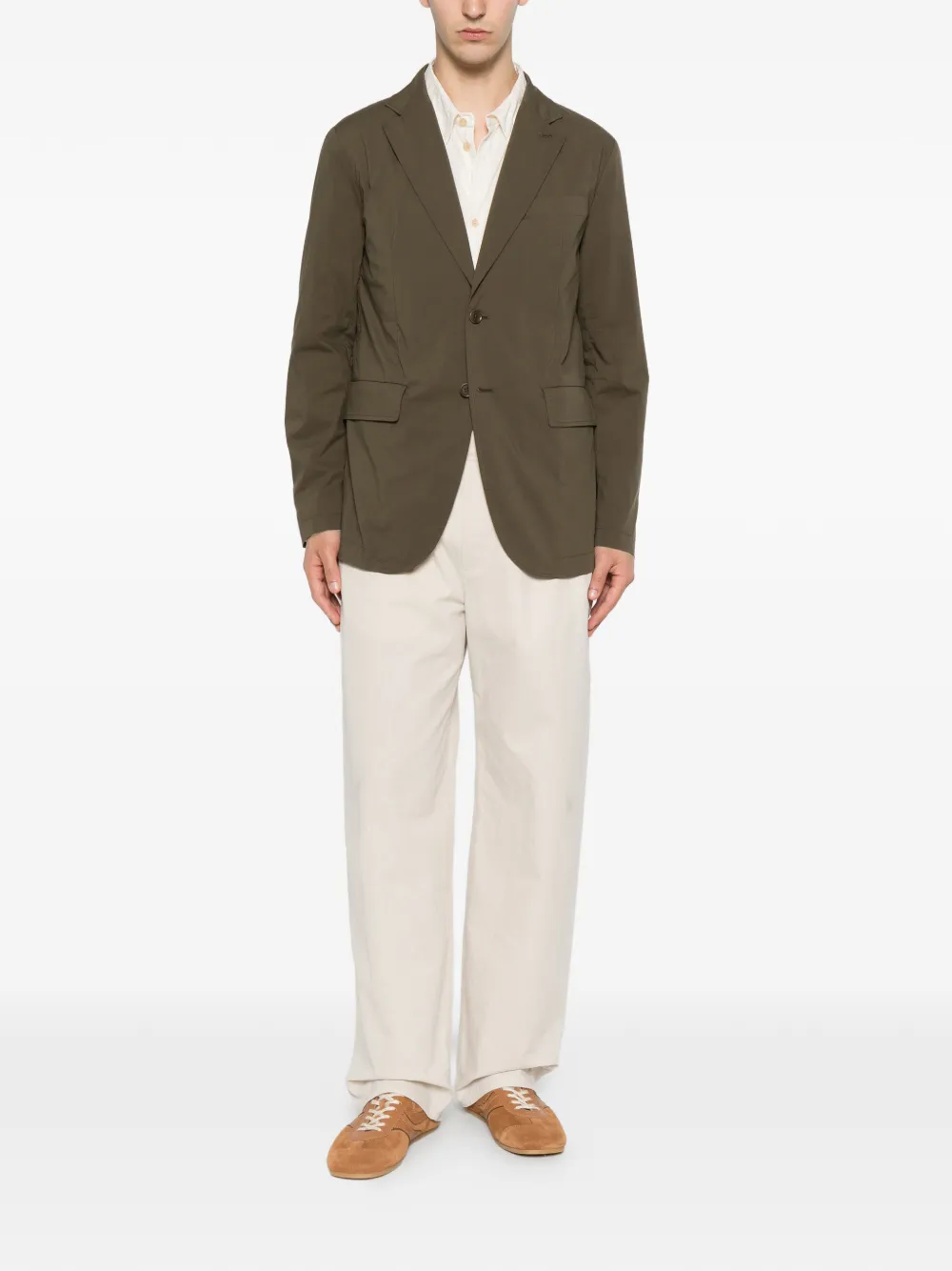  Aspesi Blazer Con Solapas De Muesca - Verde 