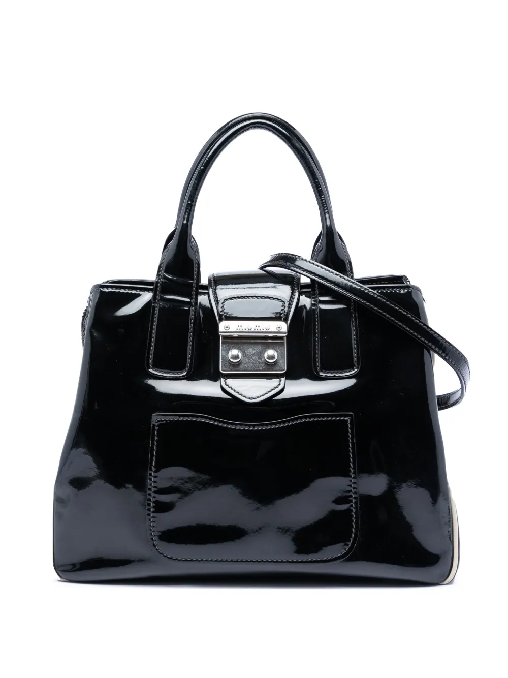 Miu Miu Pre-Owned 2010-2026 Patent satchel - Nero