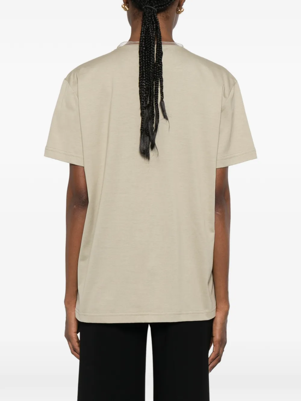 Fabiana Filippi T-shirt met V-hals Beige