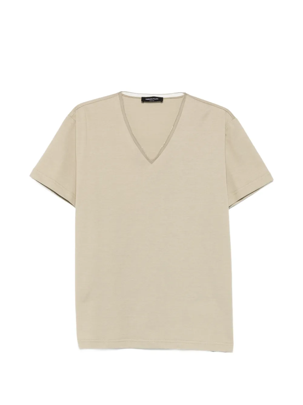 Fabiana Filippi V-neck short-sleeve T-shirt - Nude
