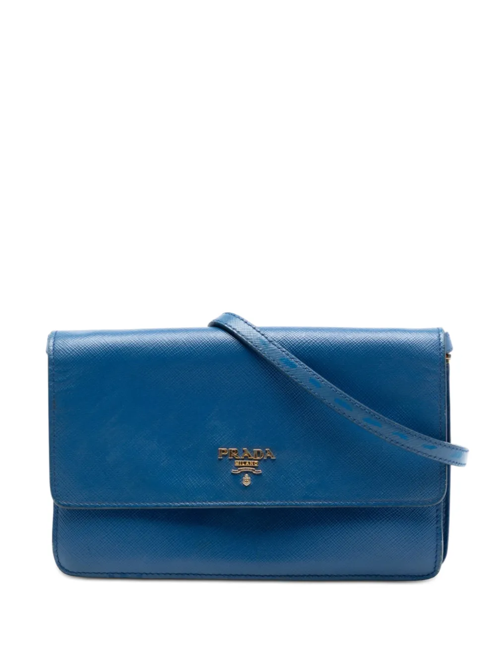 Prada Pre-Owned 2013-2026 Saffiano Wallet on Strap crossbody bag - Blue