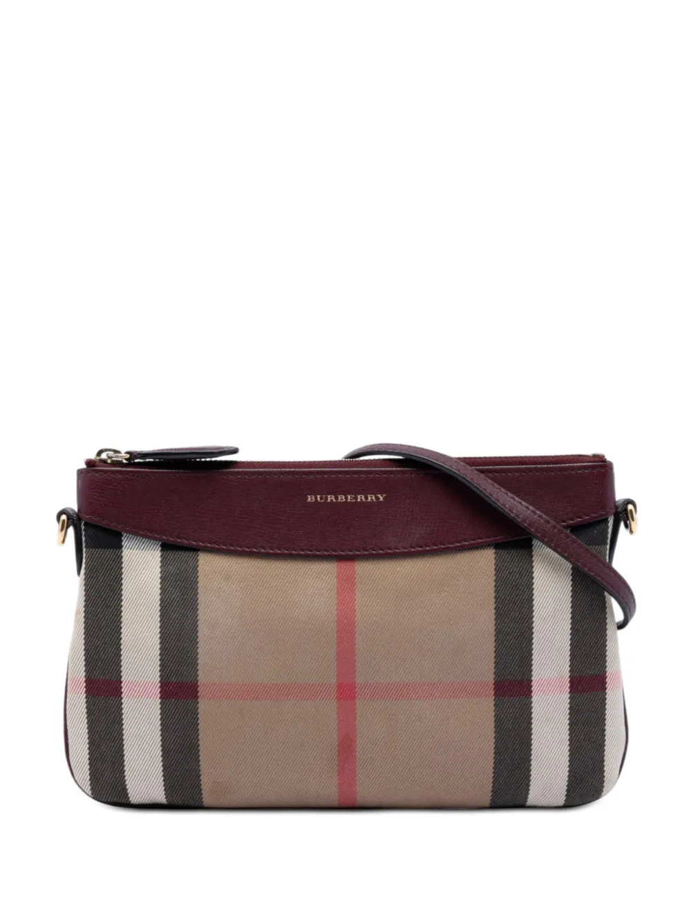 Burberry Pre-Owned 2000-2017 Mega Check Canvas Derby Peyton crossbody bag - Rot