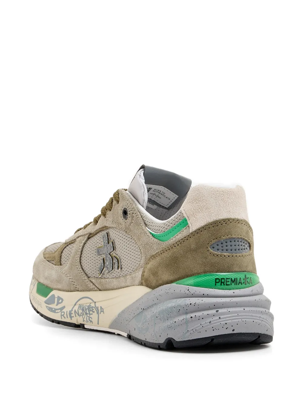 Premiata logo-appliqué sneakers Beige