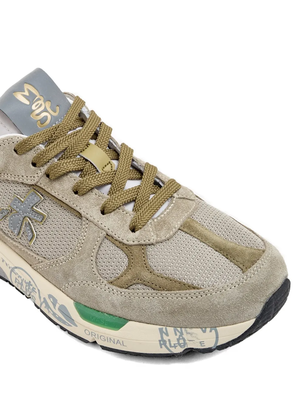 Premiata logo-appliqué sneakers Beige