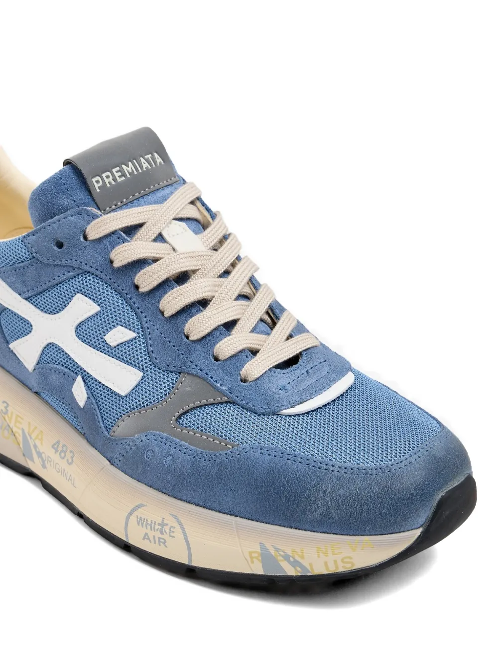 Premiata Mick 8120 suede logo sneakers Blauw