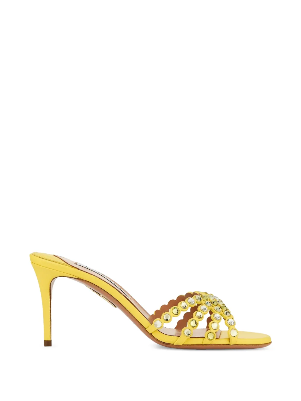 Aquazzura Tequila crystal-embellished scallop sandals - Giallo