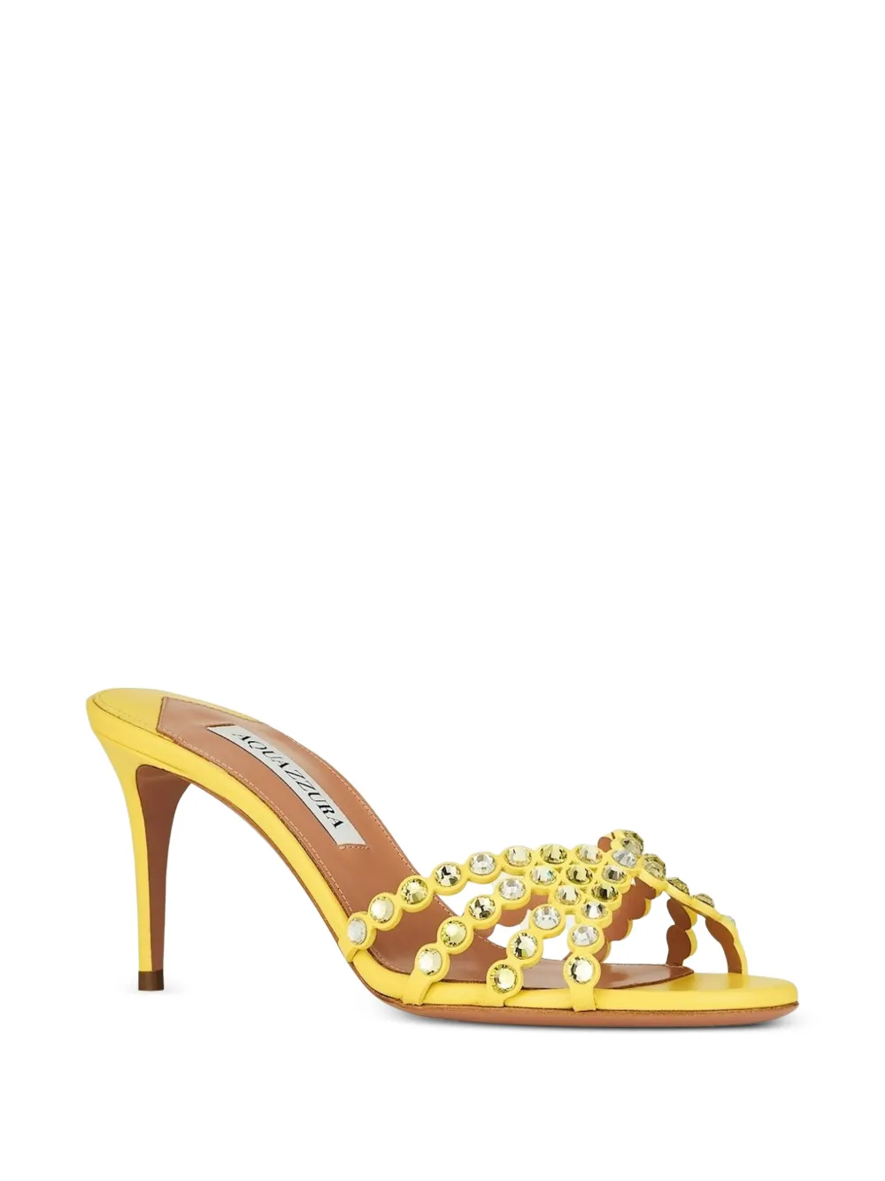 Aquazzura Tequila crystal-embellished scallop sandals Geel