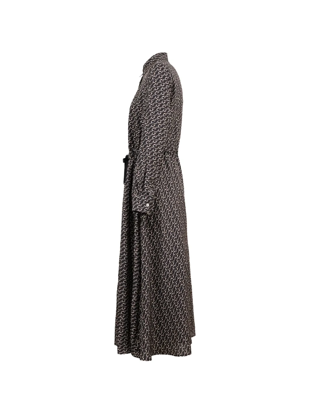 Herno Zijden blousejurk met print Zwart