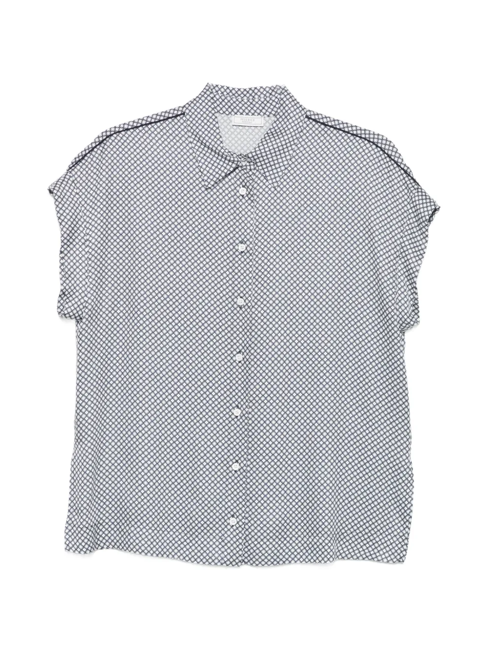 Peserico geometric-print short-sleeve shirt - White