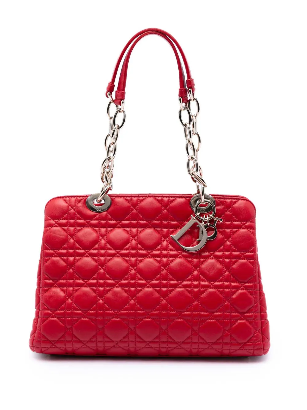 Christian Dior Pre-Owned 2014 Medium Lambskin Cannage Lady Dior Soft Shopping tote bag - Rosso