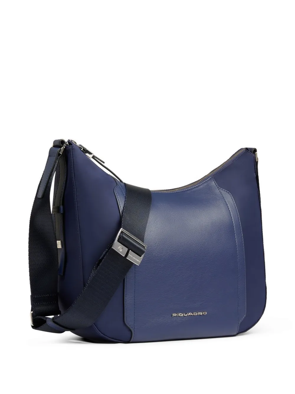 PIQUADRO Schoudertas met leren vlakken Blauw