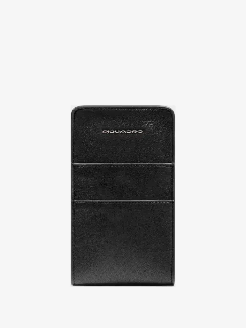 PIQUADRO grained-leather phone case