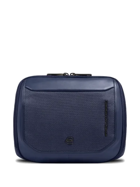 PIQUADRO bolsa crossbody con ribete piel