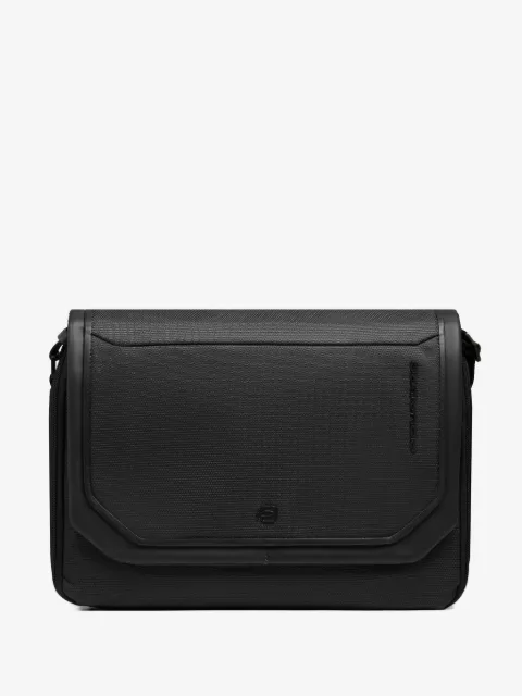 PIQUADRO textured-foldover messenger bag