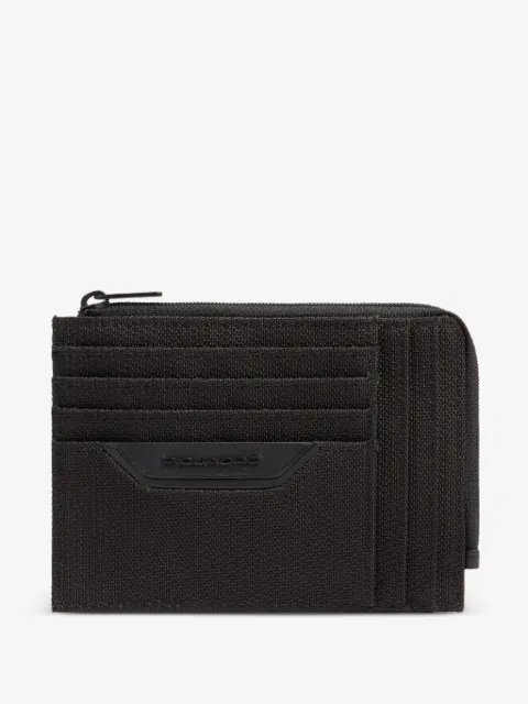 PIQUADRO porte-cartes en cuir à fermeture zippée