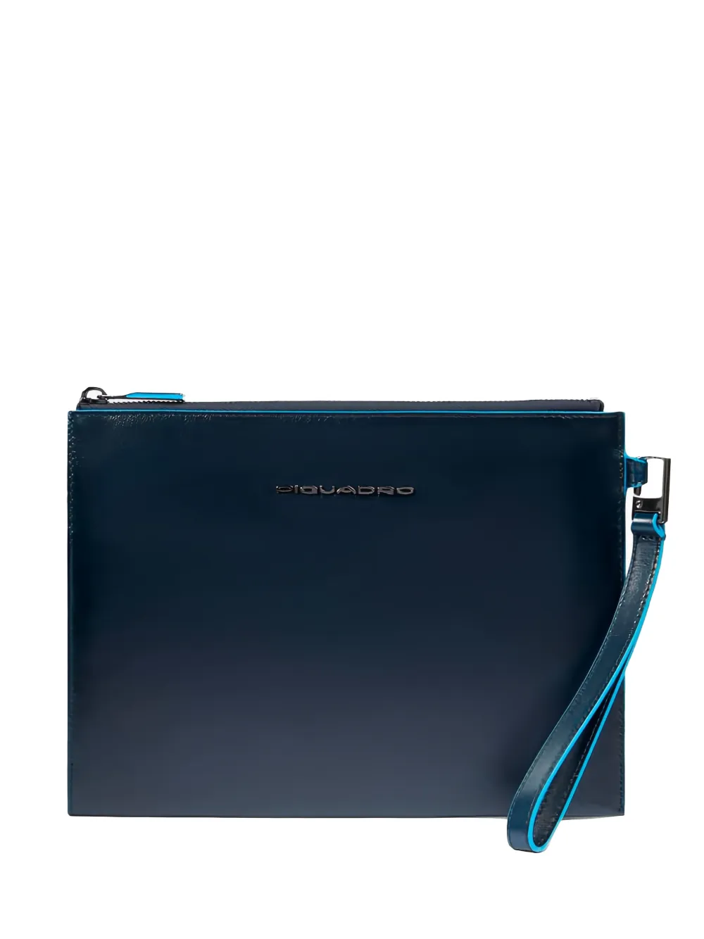 PIQUADRO logo-plaque clutch bag - Blue