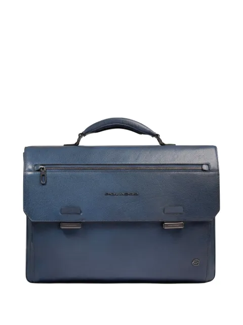 PIQUADRO grained leather briefcase