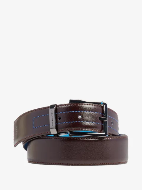 PIQUADRO topstitched leather belt