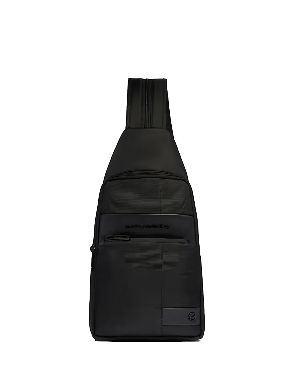PIQUADRO Wandelbare Schultertasche mit Lederbesatz - Schwarz